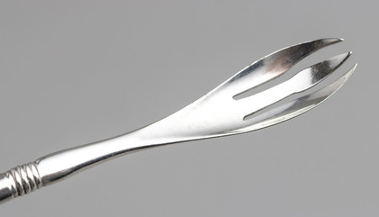 Tiffany Sterling Silver Pickle or Melon Fork - Greek Handle, Rare Pattern